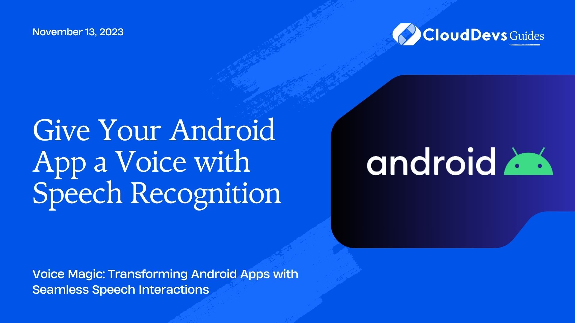 Give Your Android App a Voice with Speech Recognition